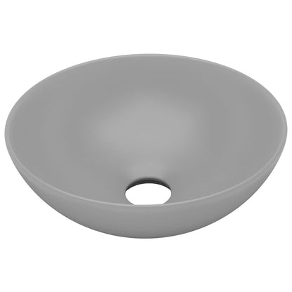 Lavandino da Bagno in Ceramica Grigio Chiaro Rotondo - homemem39