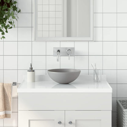 Lavandino da Bagno in Ceramica Grigio Chiaro Rotondo - homemem39