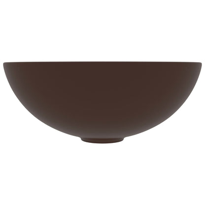 Lavandino da Bagno in Ceramica Marrone Scuro Rotondo - homemem39