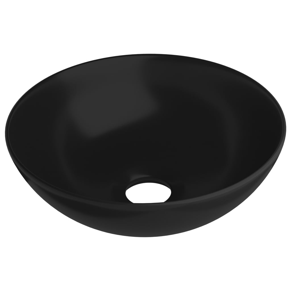 Lavandino da Bagno in Ceramica Nero Opaco Rotondo - homemem39