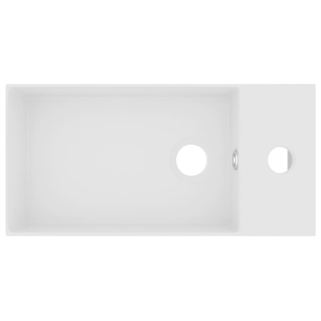 Lavandino con Troppopieno in Ceramica Bianco Opaco - homemem39