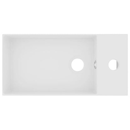 Lavandino con Troppopieno in Ceramica Bianco Opaco - homemem39