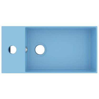 Lavandino con Troppopieno in Ceramica Azzurro - homemem39