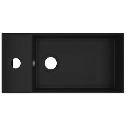 Lavandino con Troppopieno in Ceramica Nero Opaco - homemem39