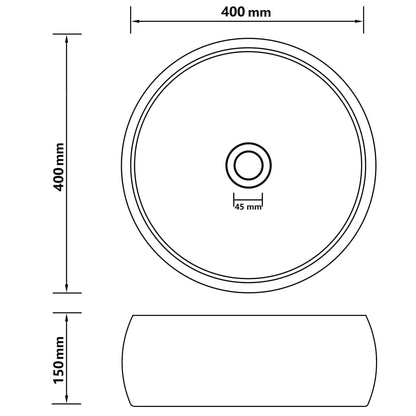 Luxury Round Sink in Matt White 40x15 cm in Ceramic