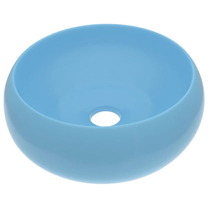 Lavandino Lusso Rotondo Azzurro Opaco 40x15 cm in Ceramica - homemem39
