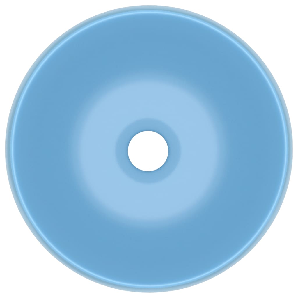 Lavandino Lusso Rotondo Azzurro Opaco 40x15 cm in Ceramica - homemem39