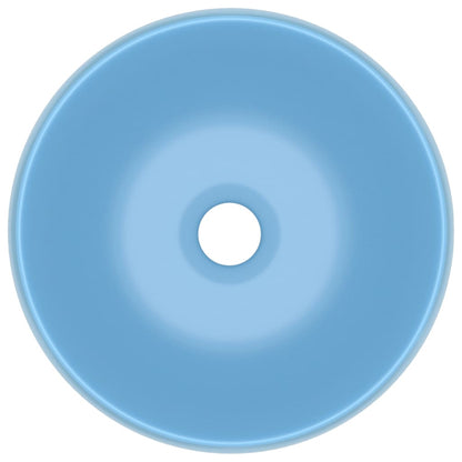 Lavandino Lusso Rotondo Azzurro Opaco 40x15 cm in Ceramica - homemem39