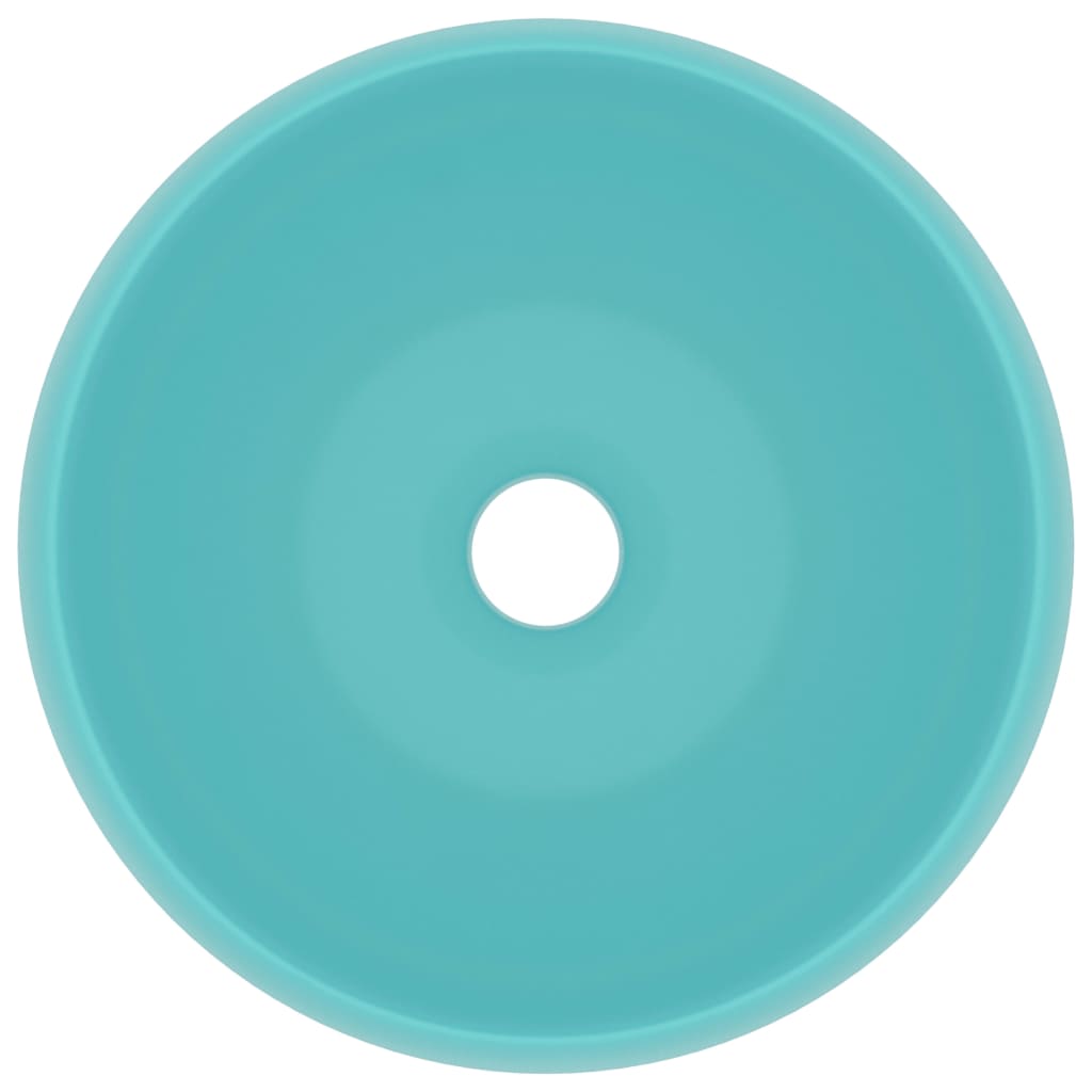 Lavandino Lusso Rotondo Verde Chiaro Opaco 40x15 cm in Ceramica