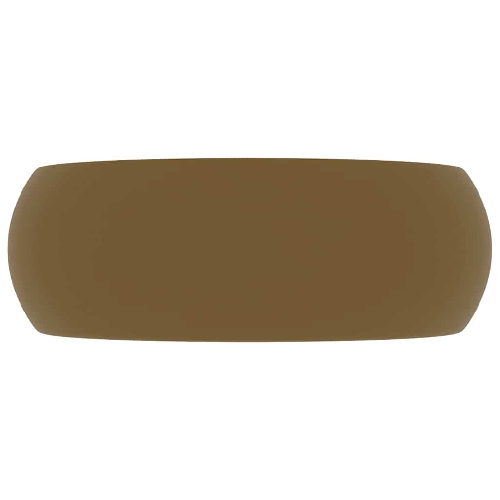 Lavandino Lusso Rotondo Crema Opaco 40x15 cm in Ceramica | homemem39