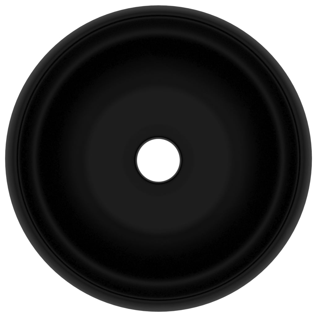 Lavandino Lusso Rotondo Nero Opaco 40x15 cm in Ceramica - homemem39