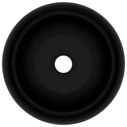 Lavandino Lusso Rotondo Nero Opaco 40x15 cm in Ceramica - homemem39