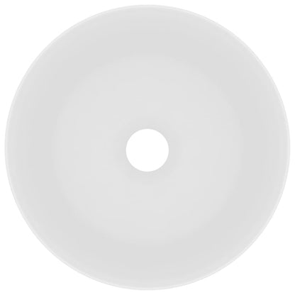 Lavandino Lusso Rotondo Bianco Opaco 40x15 cm in Ceramica - homemem39