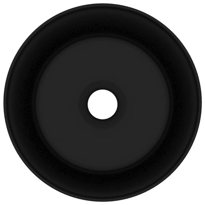 Lavandino Lusso Rotondo Nero Opaco 40x15 cm in Ceramica - homemem39