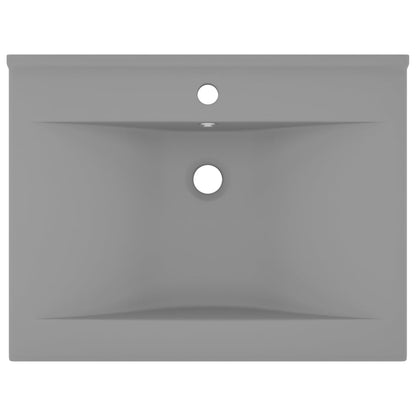Lavabo con Foro Rubinetto Grigio Chiaro Opaco 60x46 cm Ceramica - homemem39