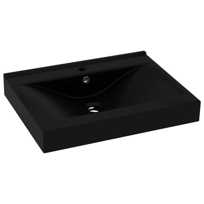 Lavandino con Foro Rubinetto Nero Opaco 60x46 cm in Ceramica - homemem39