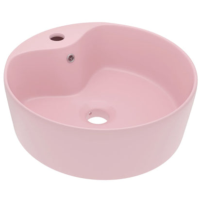 Sink with Overflow Matt Pink 36x13 cm in Ceramic