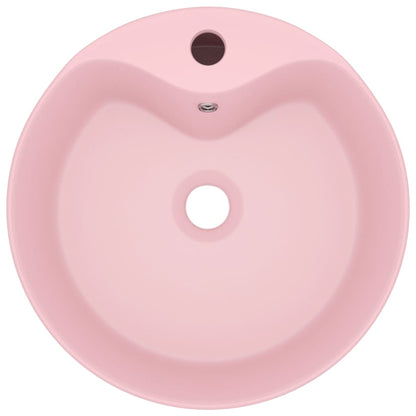 Sink with Overflow Matt Pink 36x13 cm in Ceramic