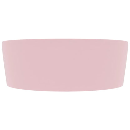 Sink with Overflow Matt Pink 36x13 cm in Ceramic