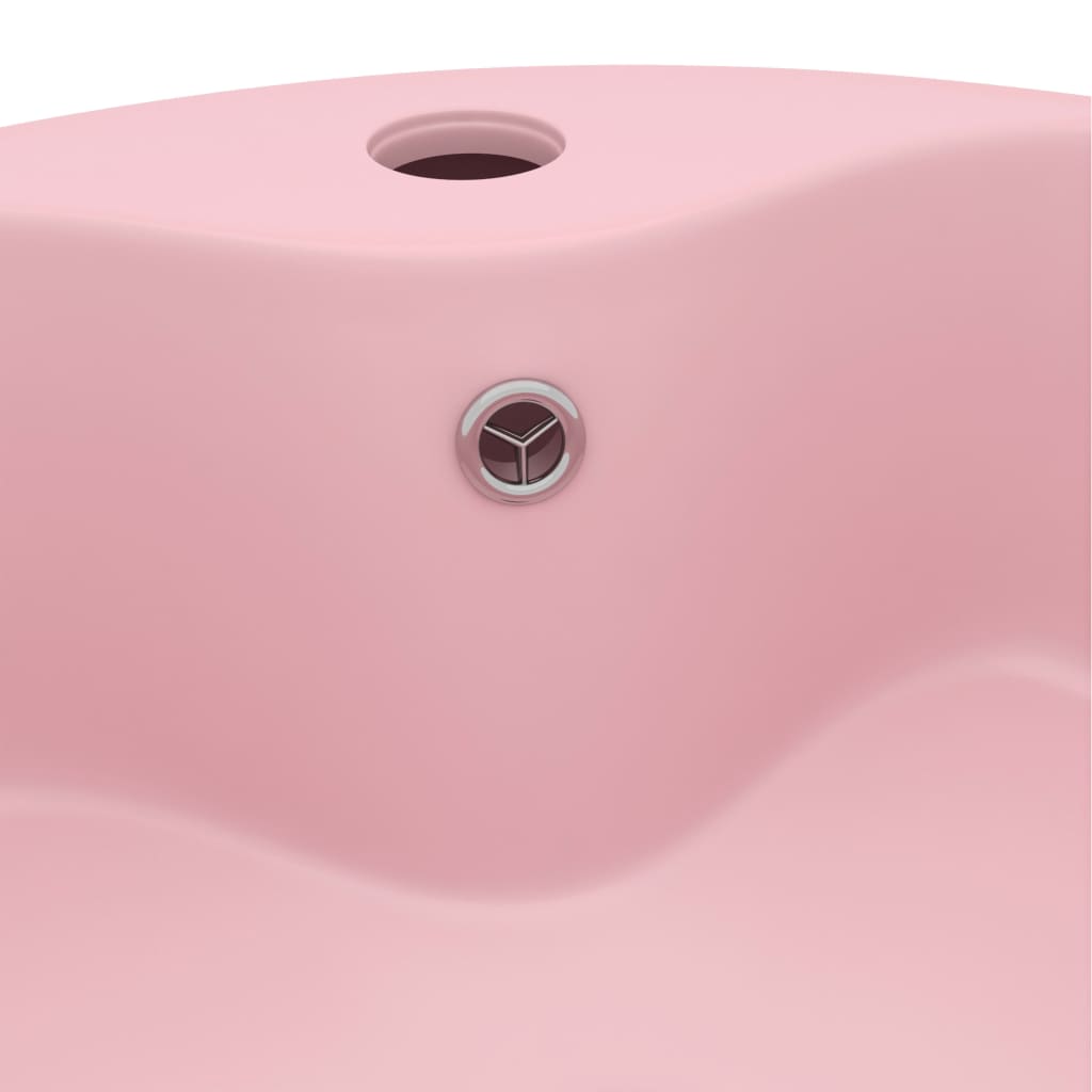 Sink with Overflow Matt Pink 36x13 cm in Ceramic