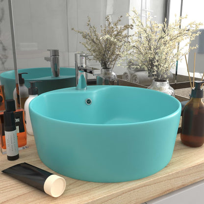 Lavandino con Troppopieno Verde Chiaro Opaco 36x13 cm Ceramica | homemem39