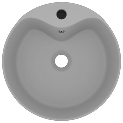 Sink with Overflow Light Gray Matt 36x13 cm Ceramic