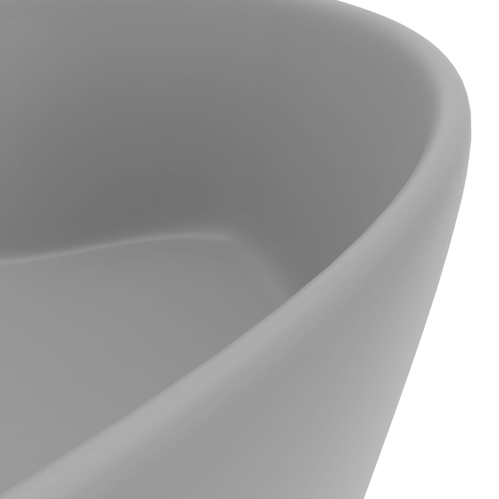 Sink with Overflow Light Gray Matt 36x13 cm Ceramic