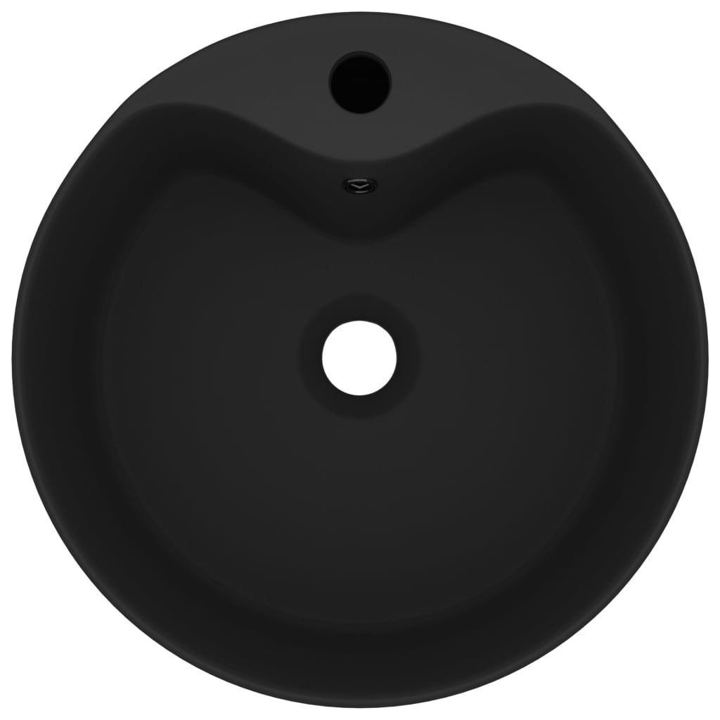 Lavandino con Troppopieno Nero Opaco 36x13 cm in Ceramica - homemem39