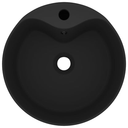 Lavandino con Troppopieno Nero Opaco 36x13 cm in Ceramica - homemem39