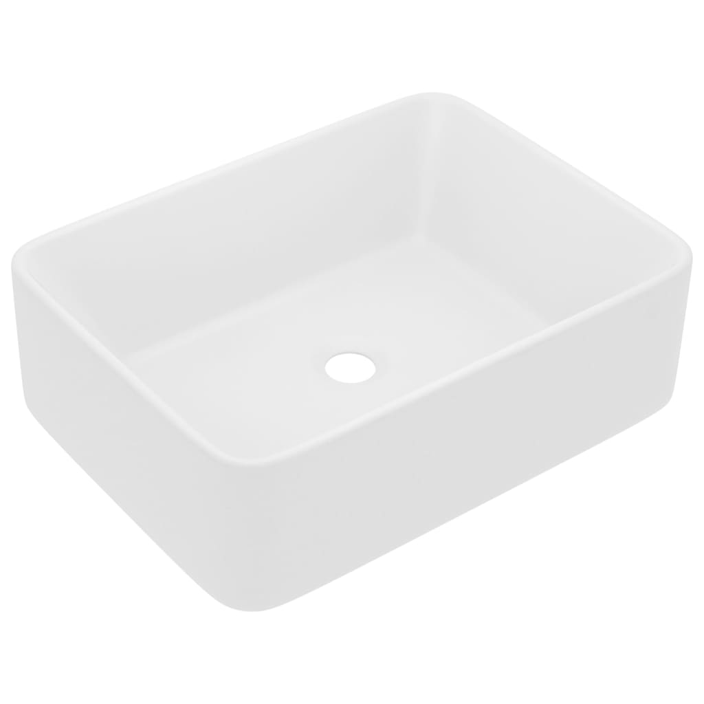 Lavandino Luxury Bianco Opaco 41x30x12 cm in Ceramica - homemem39