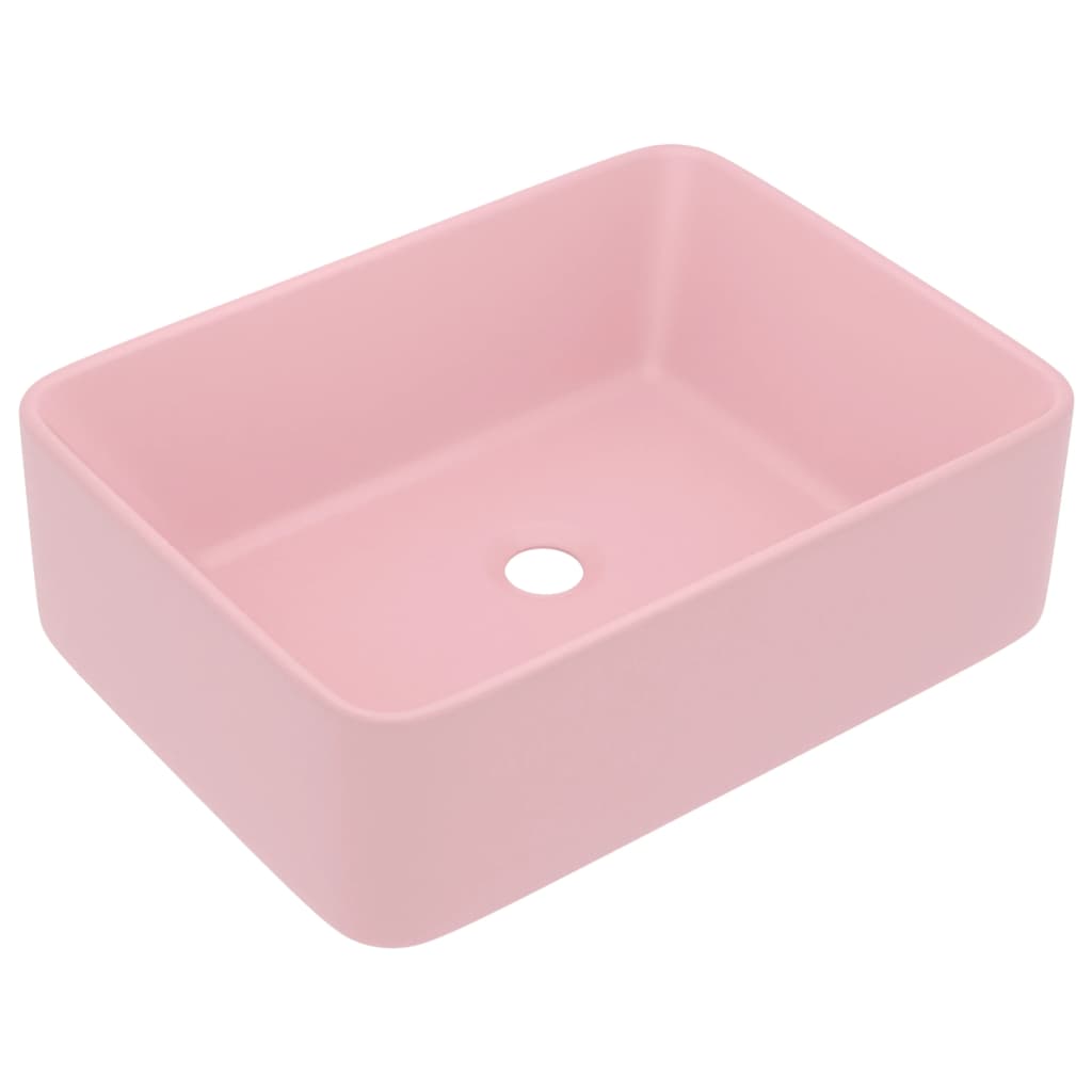 Lavandino Luxury Rosa Opaco 41x30x12 cm in Ceramica - homemem39