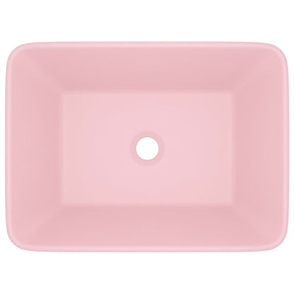 Lavandino Luxury Rosa Opaco 41x30x12 cm in Ceramica - homemem39