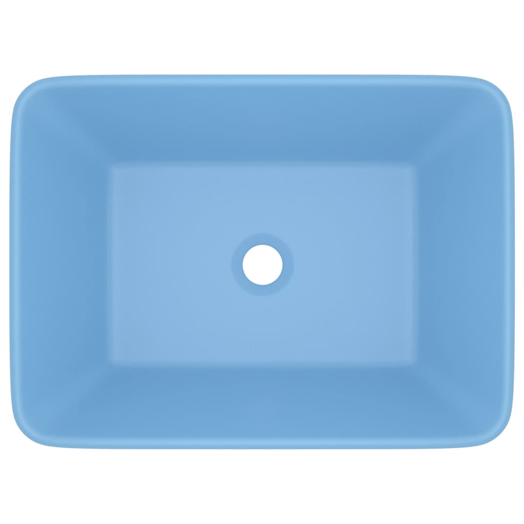 Lavandino Luxury Azzurro Opaco 41x30x12 cm in Ceramica - homemem39