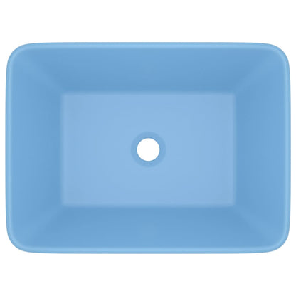 Lavandino Luxury Azzurro Opaco 41x30x12 cm in Ceramica - homemem39