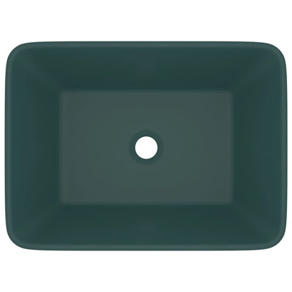 Lavandino Luxury Verde Scuro Opaco 41x30x12 cm in Ceramica