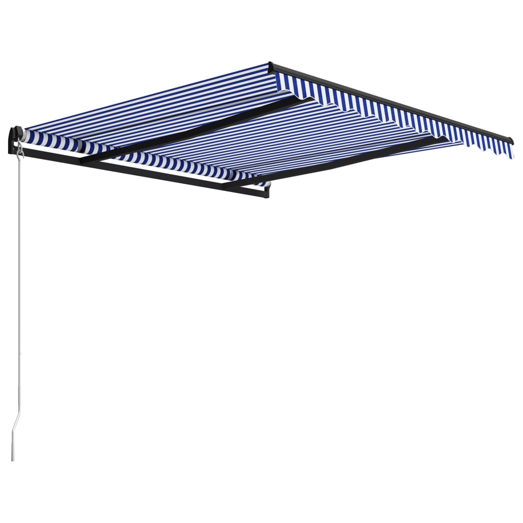 Tenda da Sole Retrattile Manuale 300x250 cm Blu e Bianca | homemem39