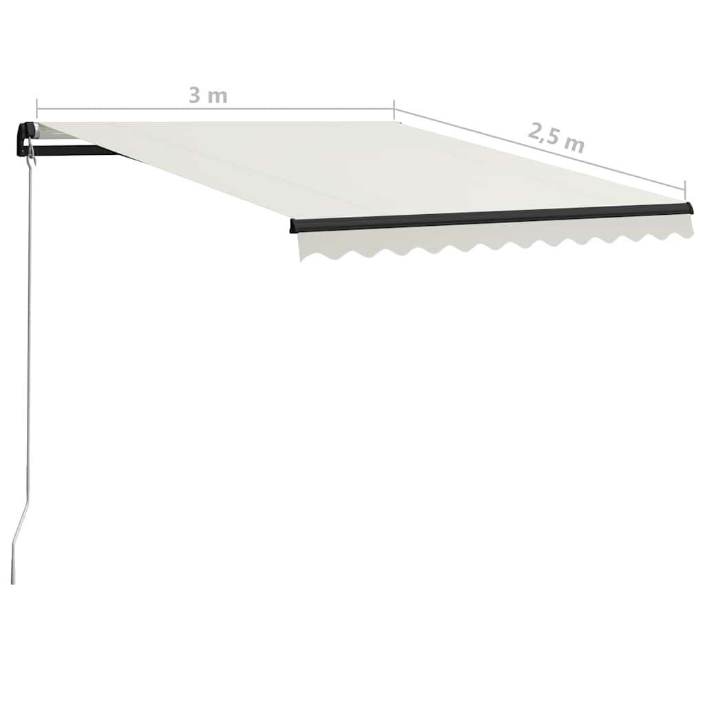 Tenda da Sole Retrattile Manuale 300x250 cm Crema | homemem39