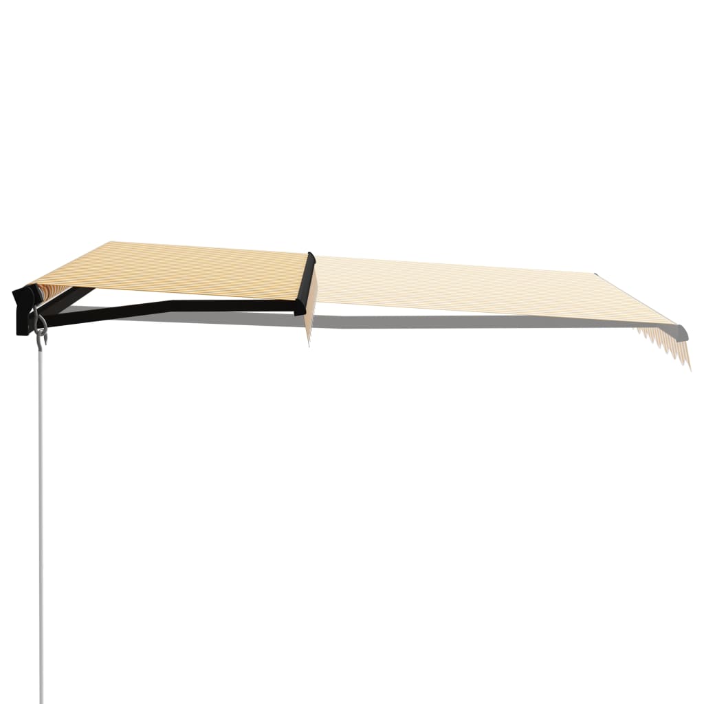 Tenda da Sole Retrattile Manuale 300x250 cm Gialla e Bianca | homemem39