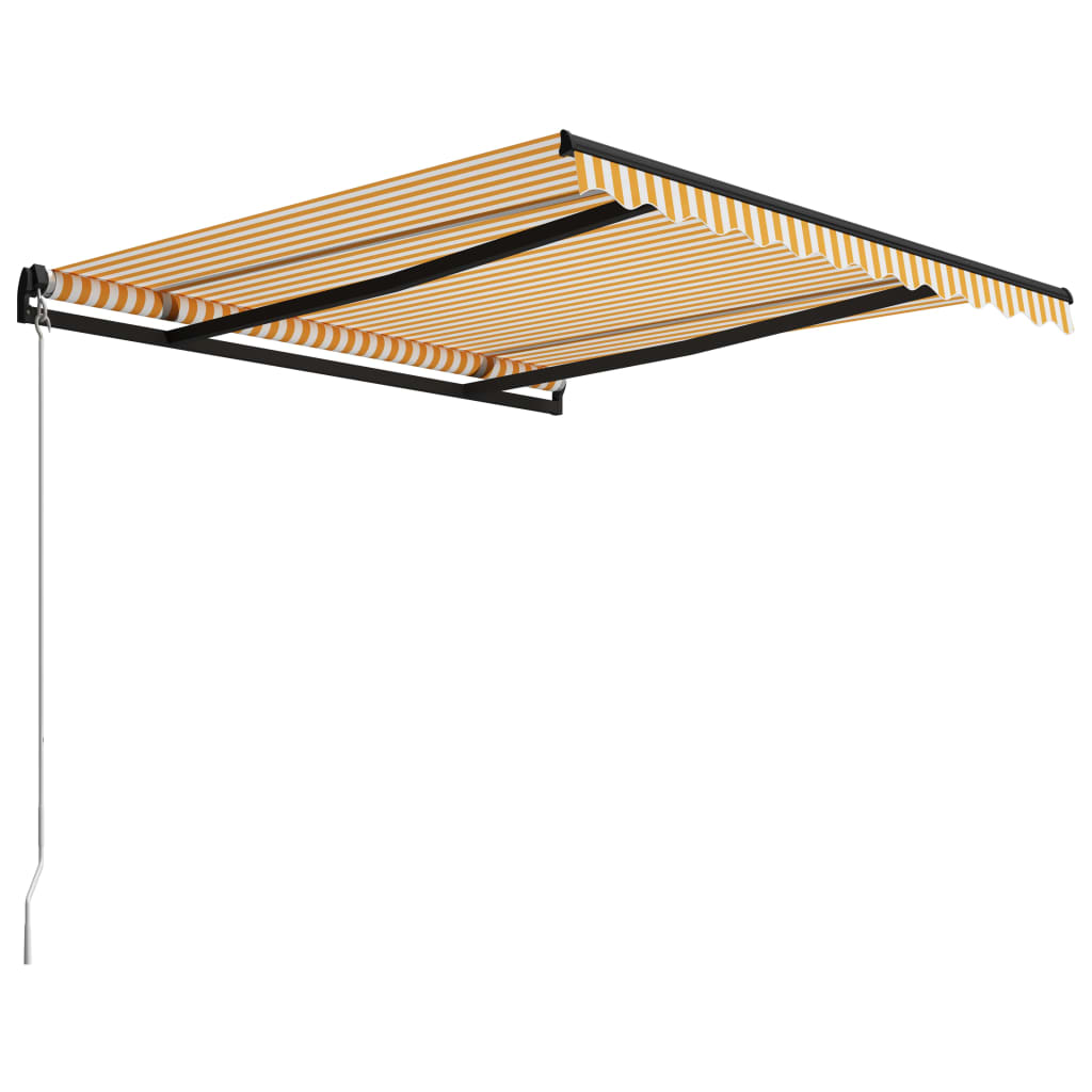 Tenda da Sole Retrattile Manuale 300x250 cm Gialla e Bianca | homemem39