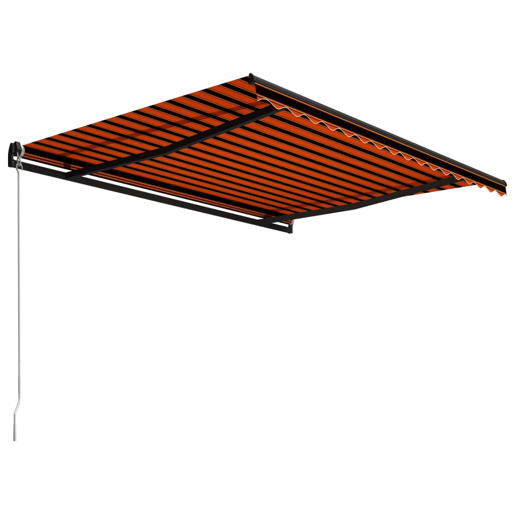 Tenda da Sole Retrattile Manuale 450x300 cm Arancione e Marrone