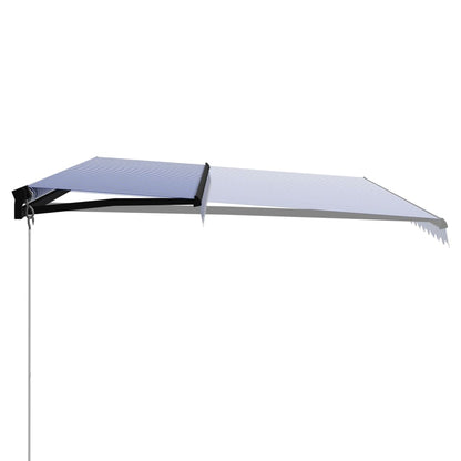 Tenda da Sole Retrattile Manuale 500x300 cm Blu e Bianca