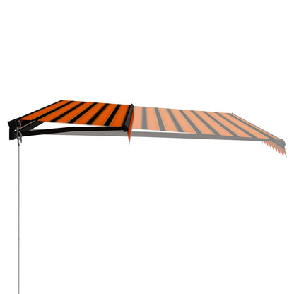 vidaXL Tenda da Sole Retrattile Manuale 500x300 cm Arancione e Marrone