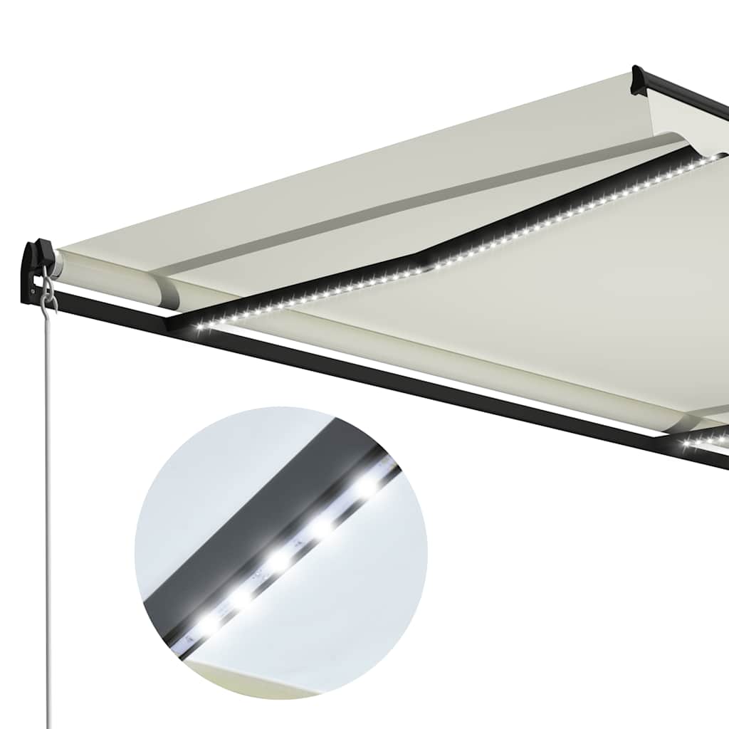 Tenda da Sole Retrattile Manuale con LED 300x250 cm Antracite - homemem39