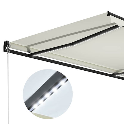 Tenda da Sole Retrattile Manuale con LED 300x250 cm Antracite - homemem39
