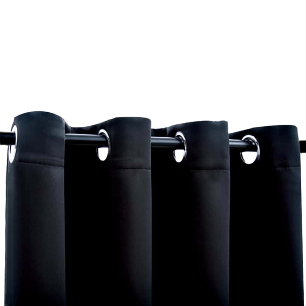 Tende oscuranti con anelli 2 pz Nero 137x213 cm Tessuto | homemem39