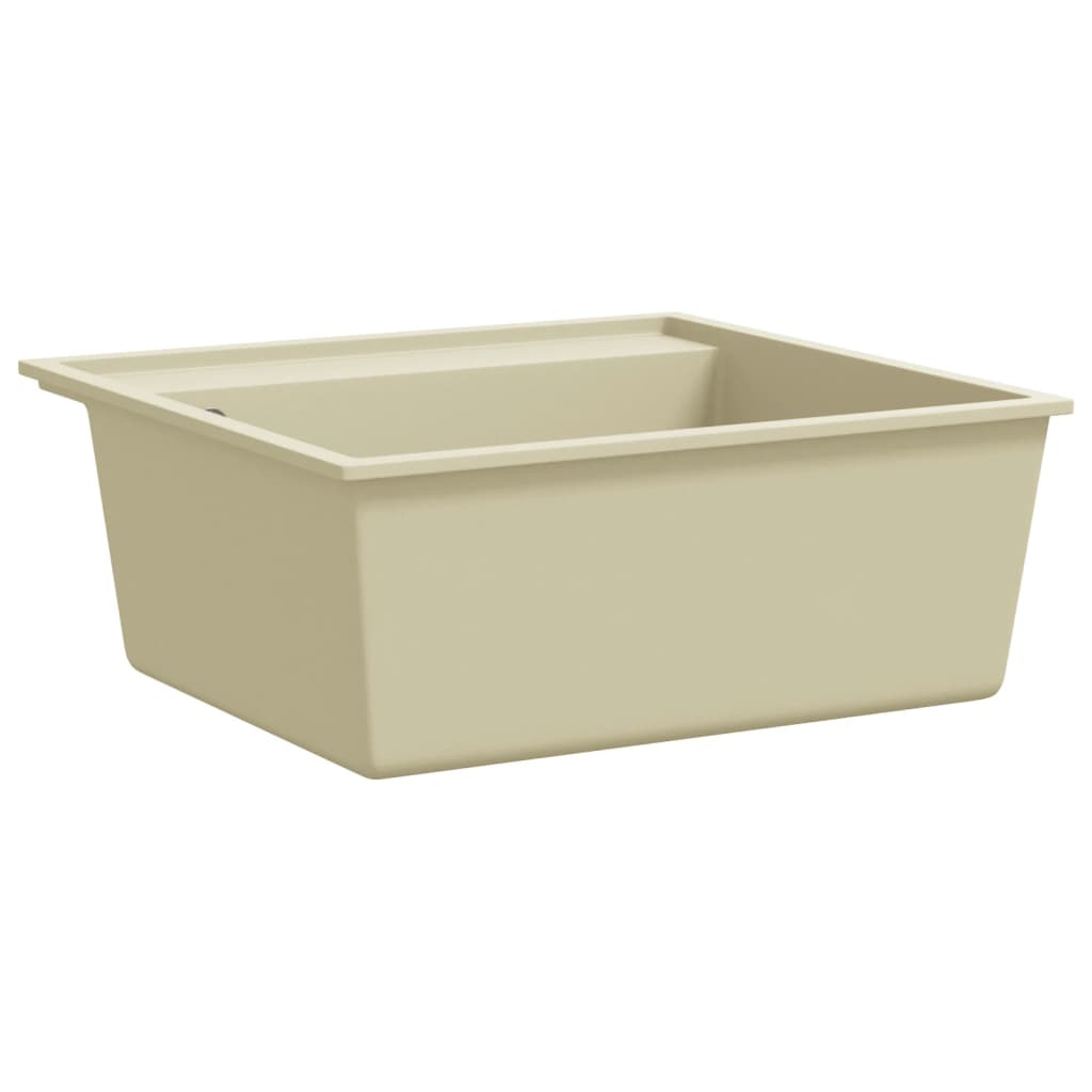 Lavello da Cucina con Foro Troppopieno Beige in Granito - homemem39