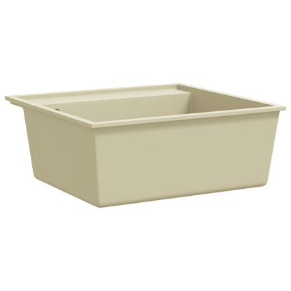 Lavello da Cucina con Foro Troppopieno Beige in Granito - homemem39