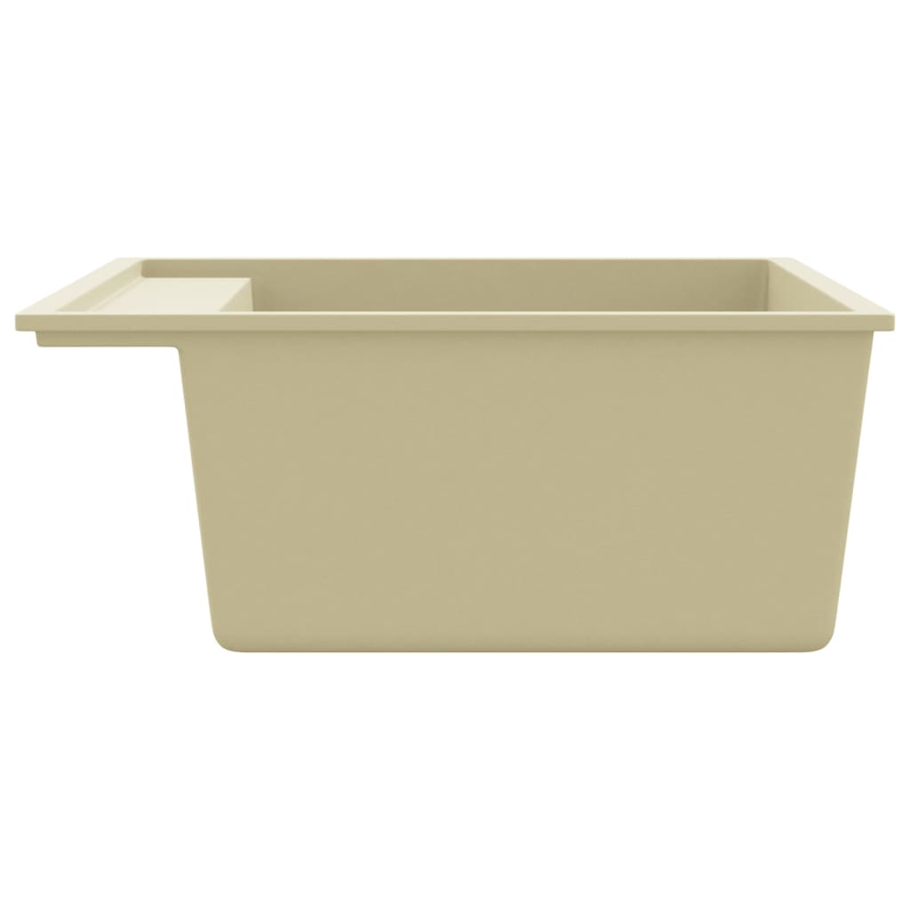 Lavello da Cucina con Foro Troppopieno Beige in Granito | homemem39