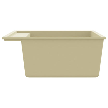 Lavello da Cucina con Foro Troppopieno Beige in Granito - homemem39