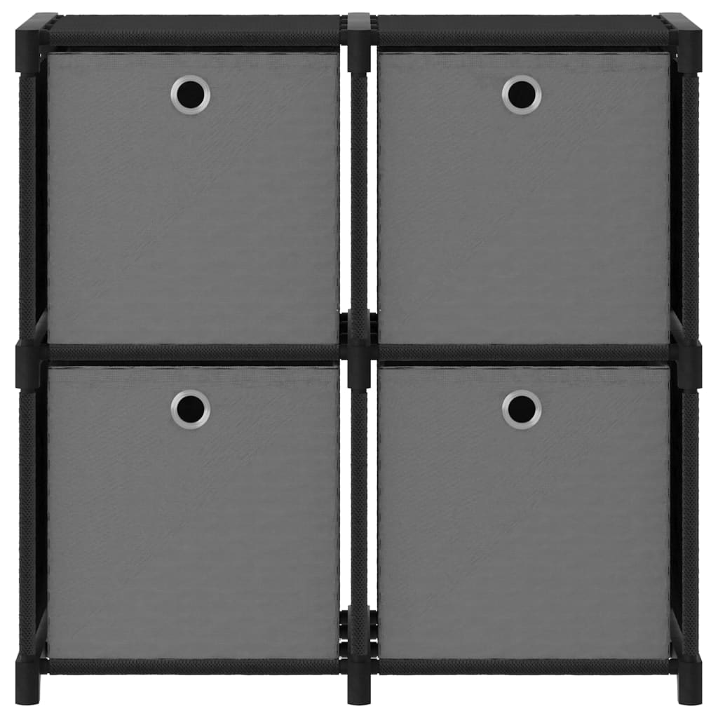 Mobile con 12 Scatole a Cubo Nero 69x30x72,5 cm in Tessuto | homemem39